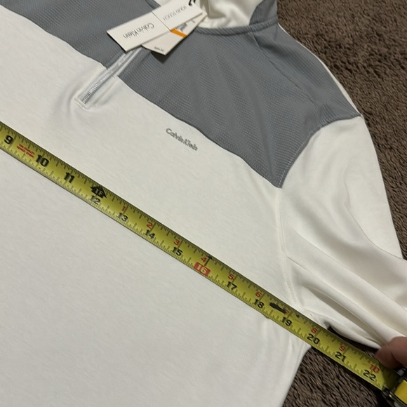 NWT Men’s Calvin Klein “Liquid Touch” 1/4 Zip Top-Sz S-Lightweight-White/Gray - Picture 11 of 14